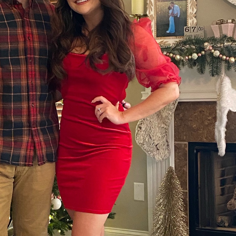 Apricot Lane Red velvet dress
